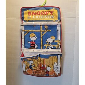 Vintage Snoopy And Friends Hanging Organizer Canvas Fabric Vinyl 1970s